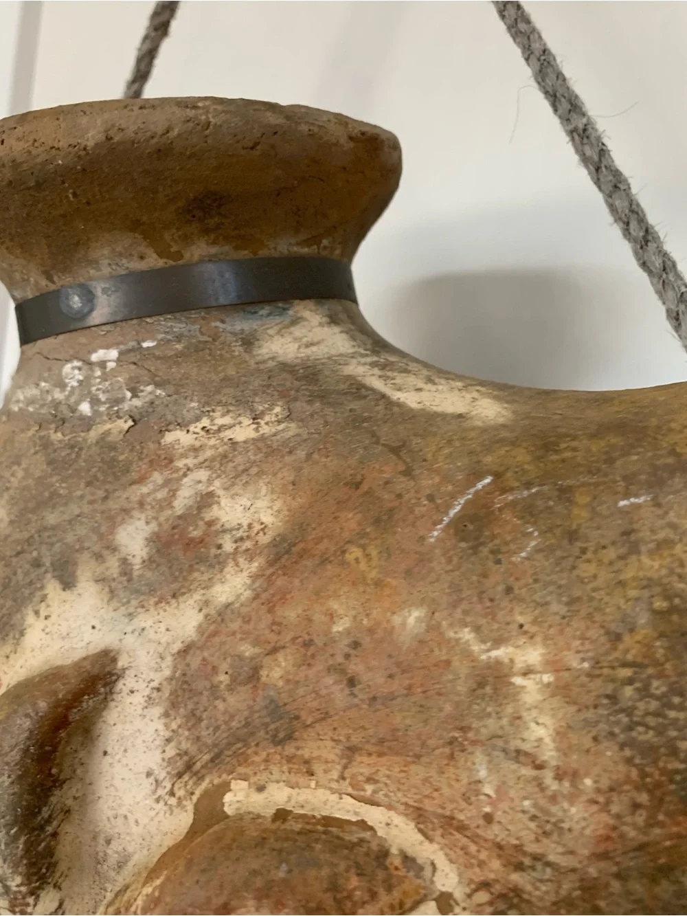 Handcrafted Mexican Canteen Style Jug w Heavy Rope 14”H 13”W